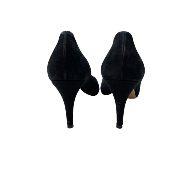 Maxmara Black Suede Peep-Toe Heels size 39.5 - Picture 7 of 8